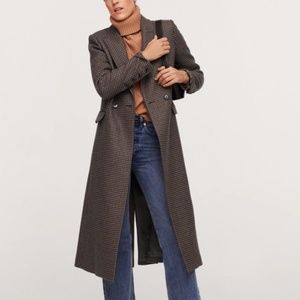 MNG Mango houndstooth wool coat XS